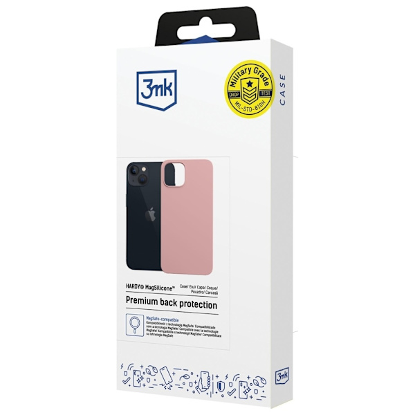 3MK Mobilskal till iPhone 15 MagSafe Silikon Hardy - Rosa