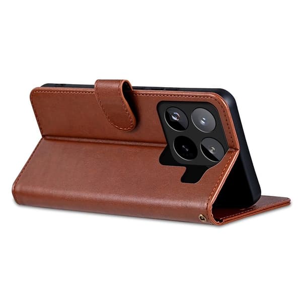 AZNS Xiaomi 15 Pro Plånboksfodral Anti-Scratch Konstläder - Brun