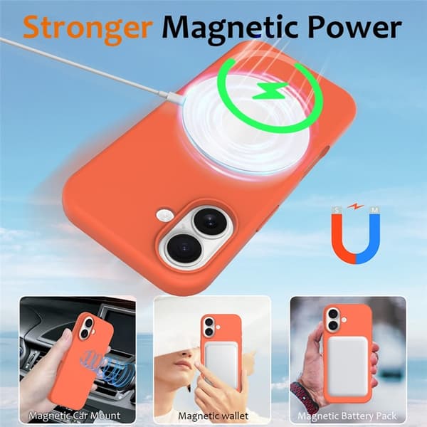 Mobilskal till iPhone 17 MagSafe Silikon Anti-Drop - Orange Orange