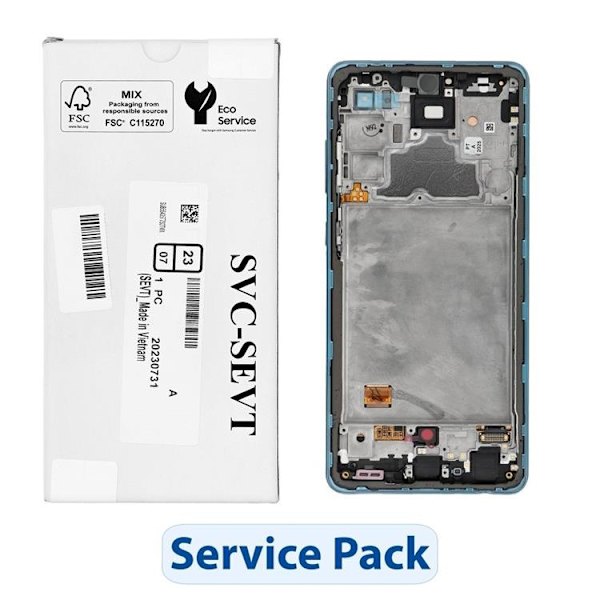 SAMSUNG A72 Skärm med LCD-display A725F ServicePack - Blå