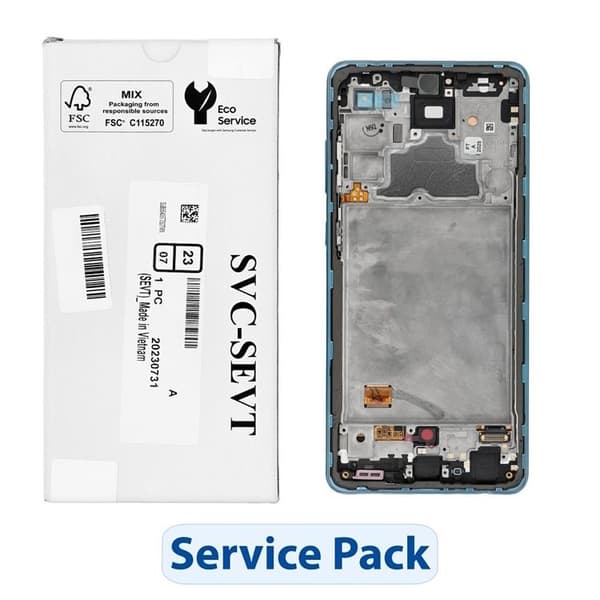 SAMSUNG A72 Skärm med LCD-display A725F ServicePack - Blå Blå