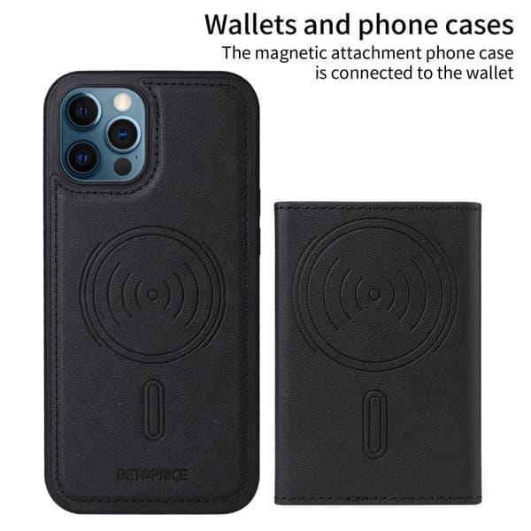 BETOPNICE iPhone 12 Pro Max Plånboksfodral Konstläder - Svart