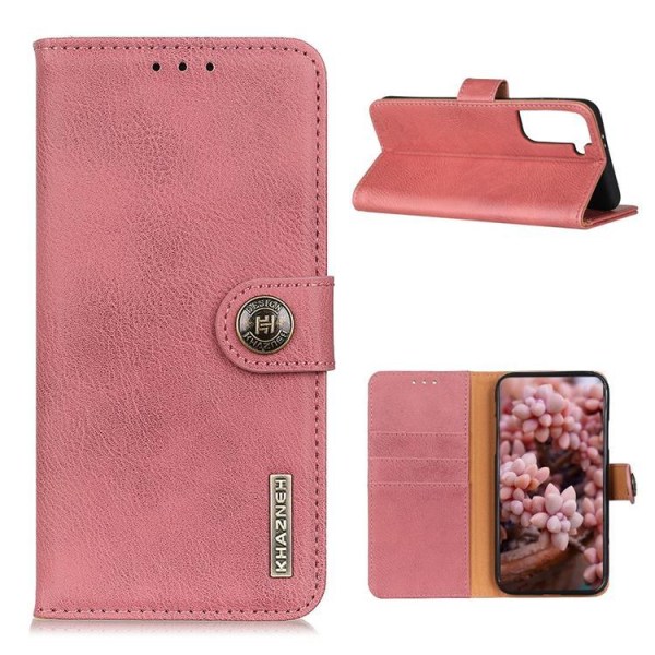 KHAZNEH Flip iskunkestävä lompakkokotelo Galaxy A53 5G - vaaleanpunainen
