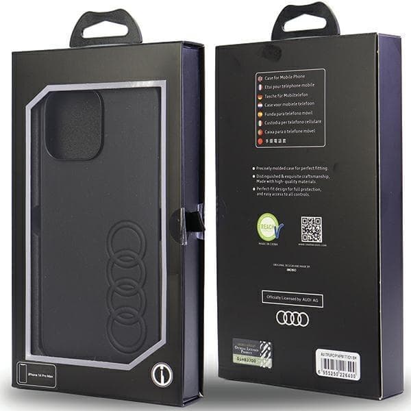 Audi Mobilskal till iPhone 14 Pro Synthetic Läder - Svart Svart
