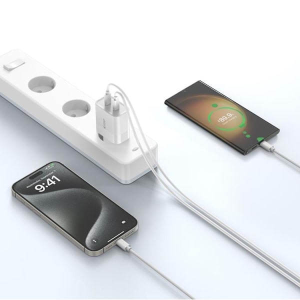Tech-Protect Väggladdare Med Type-C Kabel - Vit