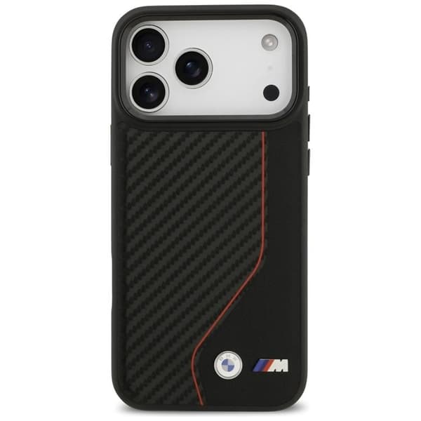 BMW Mobilskal till iPhone 17 Pro Max MagSafe M Carbon Line & Logo - Röd Röd