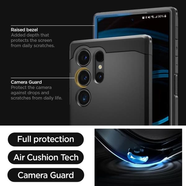 Spigen Galaxy S24 Ultra Mobilskal Tough Armor - Sort Svart
