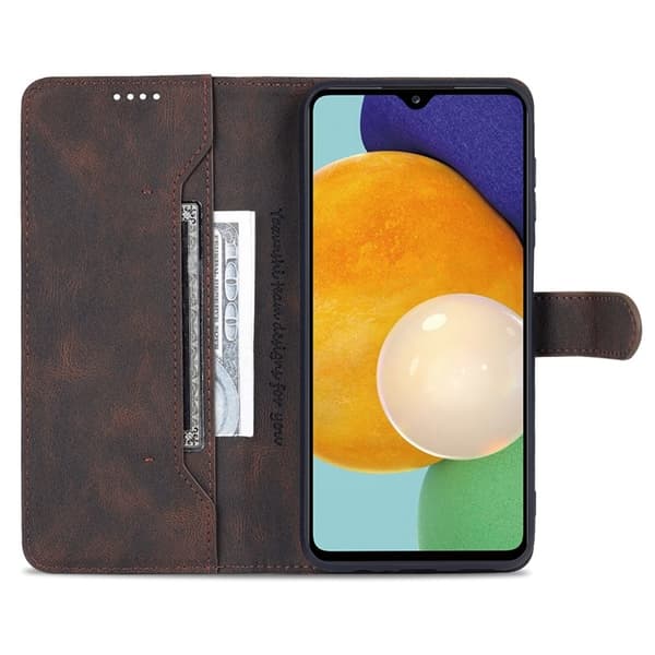 AZNS Samsung Galaxy A14 5G Plånboksfodral Konstläder - Brun