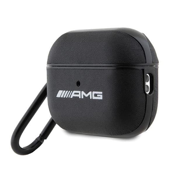 AMG Airpods Pro 2 Skal Läder Vit Logo - Svart