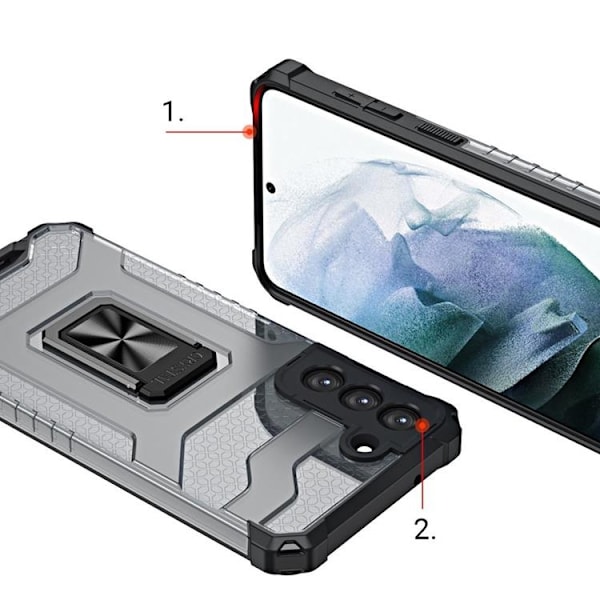 Galaxy S22 Plus Skal Crystal Ringhållare - Grön