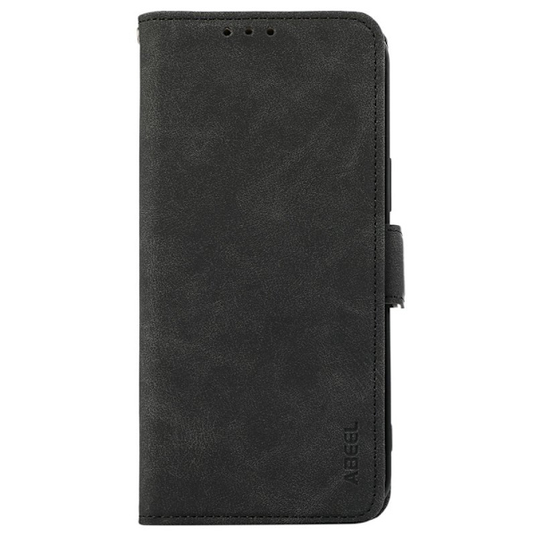 ABEEL iPhone 17 Plånboksfodral Konstläder Folio Ställ RFID Blockerande - Svart