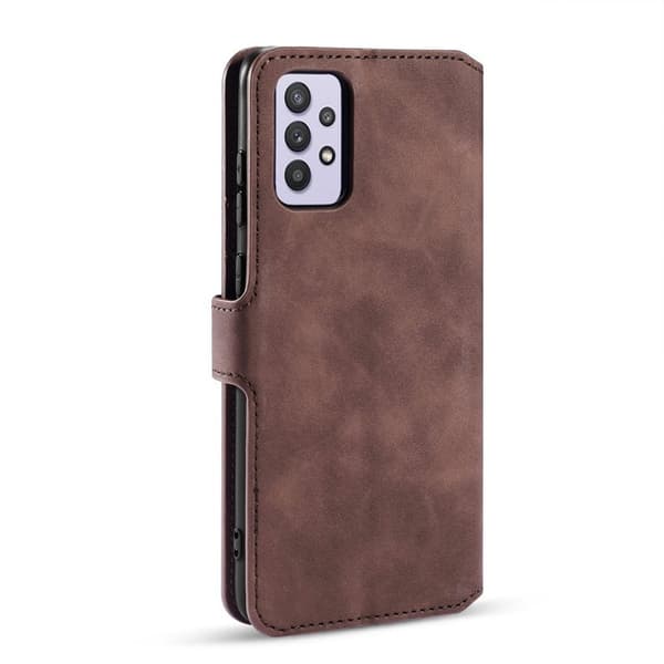 DG.MING Retro Plånboksfodral Konstläder för Samsung Galaxy A32 5G - Brun