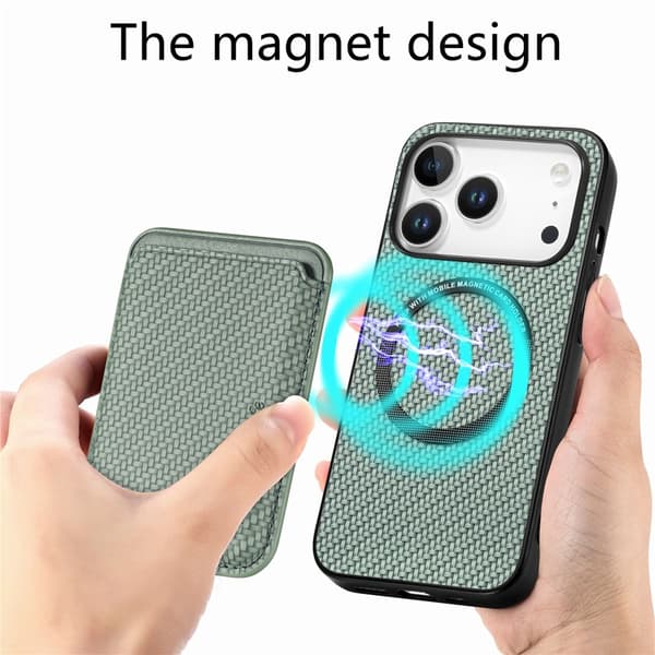 Mobilskal till iPhone 17 Pro Max Detachable Korthållare - Grön Grön
