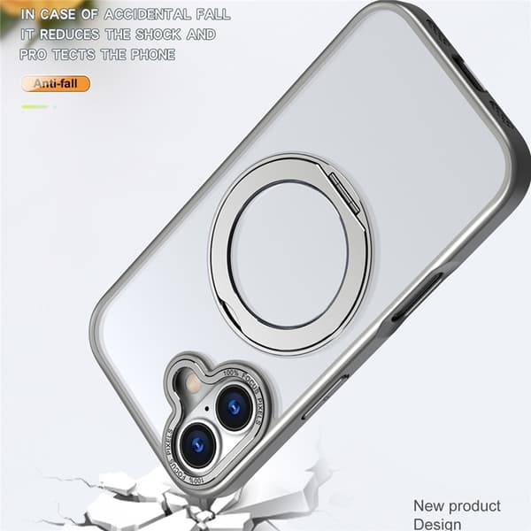 Mobilskal till iPhone 17 MagSafe TPU + Acrylic Kickstand - Titangrå Grå