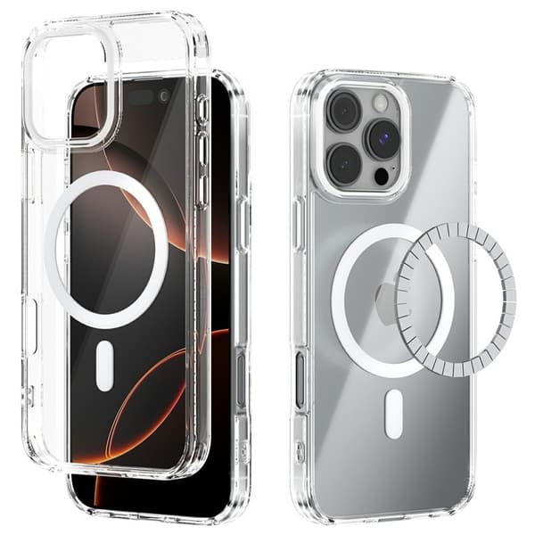 ABEEL Mobilskal till iPhone 16 Pro Max MagSafe Anti Scratch Transparent Vit