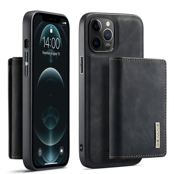 DG.MING M1 Magnet Plånboksfodral i TPU och PC för iPhone 13 mini - Svart