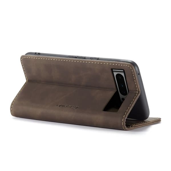 CASEME 013 Series Google Pixel 8 Pro Plånboksfodral Konstläder Brun
