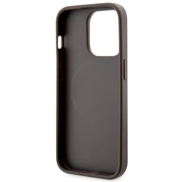 Guess Mobilskal till iPhone 14 Pro Max MagSafe Printed Stripes Brun
