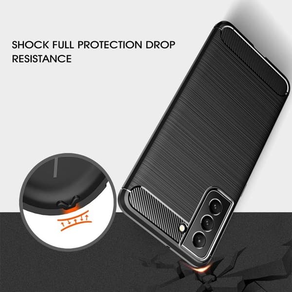 Børstet kulfibercover Galaxy S22 Plus 5G - Sort Black
