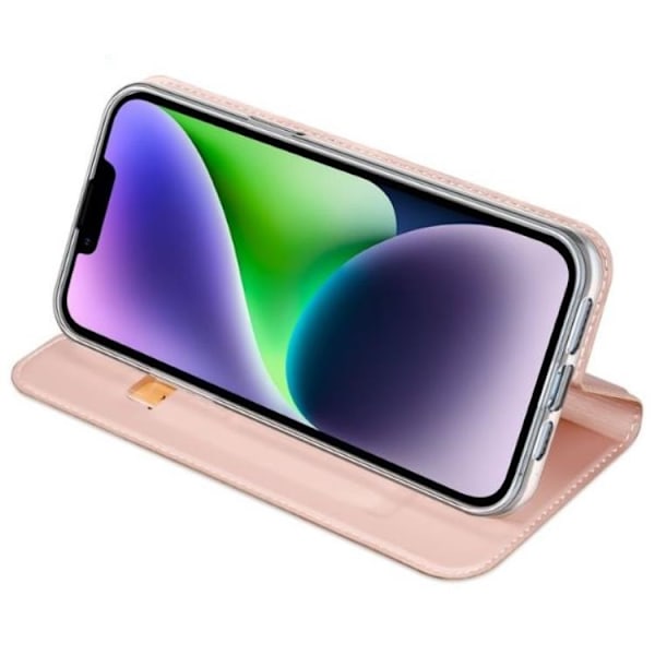 DUX DUCIS Skin Pro iPhone 15 Plus Plånboksfodral PU Läder - Rosa