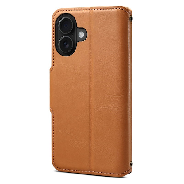 DENIOR iPhone 16 Plus Plånboksfodral Konstläder Khaki