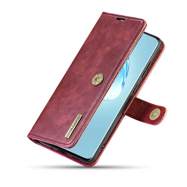 DG.MING 2-i-1 Läder Plånboksfodral + PC Baksida för Samsung Galaxy S20 Ultra Röd