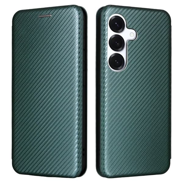 Samsung Galaxy S26/S26 Pro Skal Kolfiber PU Läder - Grön
