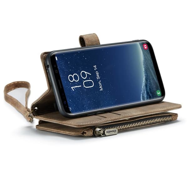 CASEME Konstläder Plånboksfodral för Samsung Galaxy S20 4G/5G - Brun