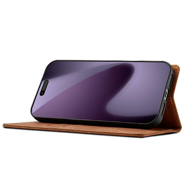 LC.IMEEKE iPhone 17 Pro Plånboksfodral Konstläder- Brun