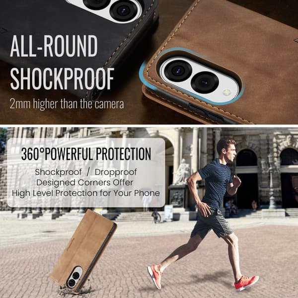 CASEME 013 Plånboksfodral för Samsung Galaxy S25 Edge - Brun