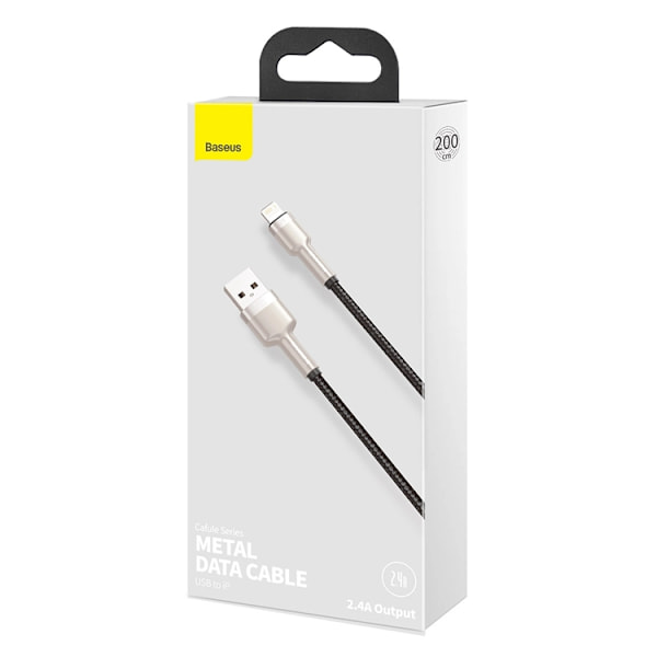 Baseus USB-A till Lightning kabel Cafule Series 2.4A 1m Svart