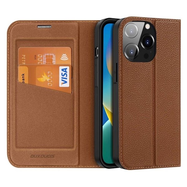Dux Ducis iPhone 14 Pro Plånboksfodral Skin X2 - Brun