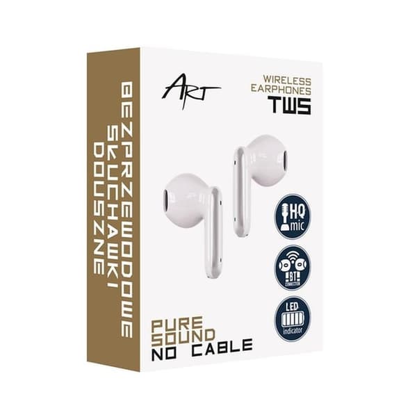 Art TWS Bluetooth In-Ear Høretelefoner Stereo - Hvid Vit