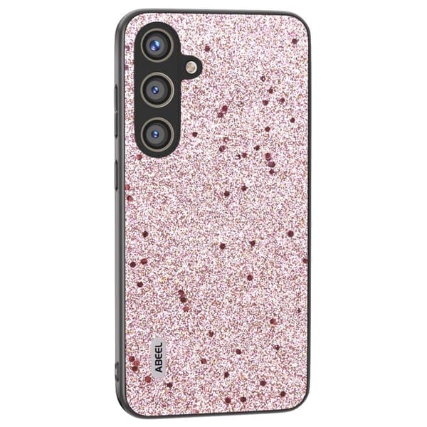 ABEEL Mobilskal till Samsung Galaxy S24 Glitter PU Läder Rosa