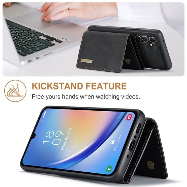 DG.MING Samsung Galaxy A34 5G Konstläder Plånboksfodral Svart