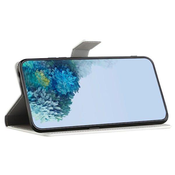 iPhone 17 Pro Plånboksfodral Pattern Print Konstläder - Par ugglor Vit
