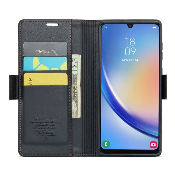CASEME Plånboksfodral Konstläder för Samsung Galaxy A34 5G - Svart