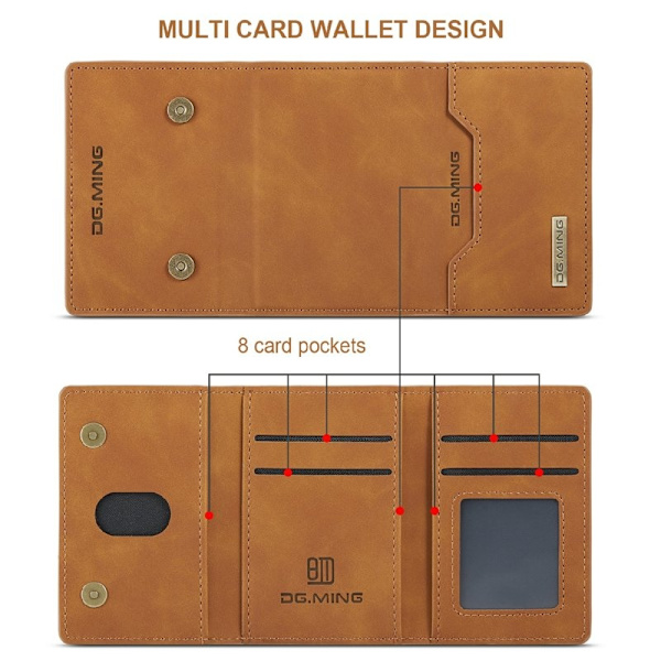 DG.MING Magnetiskt Plånboksfodral för Samsung Galaxy S20 Plus - Brun