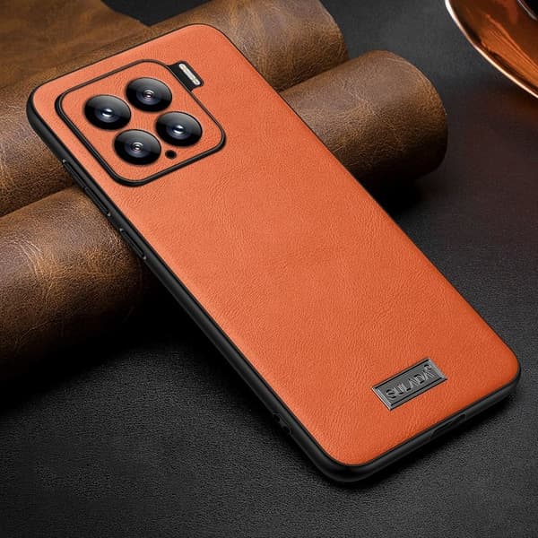 SULADA Mobilskal till Xiaomi 15 PU Läder + TPU + PC Baksida - Orange