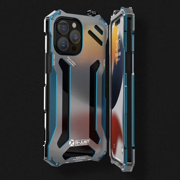 R-JUST Mobilskal till iPhone 13 Pro Max Bumper Aluminium Svart 6.7"