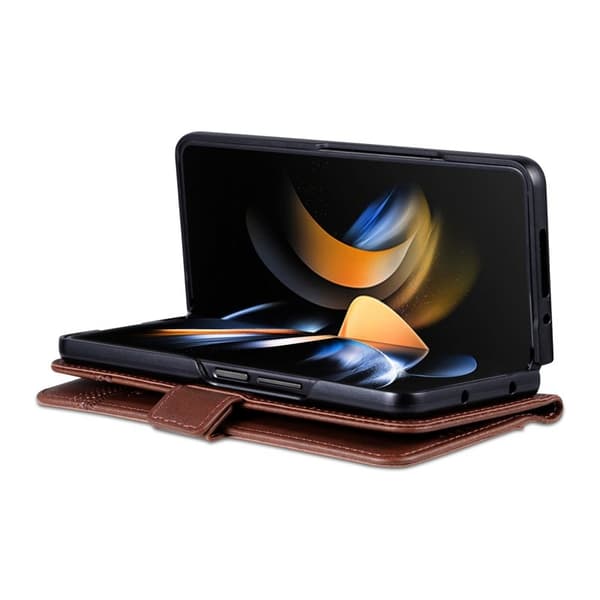 AZNS Samsung Galaxy Z Fold6 Plånboksfodral Konstläder - Brun