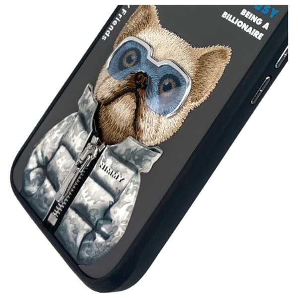 Nimmy Telefontaske til iPhone 16 Cool & Cute 2.0 Dog - Sort Black