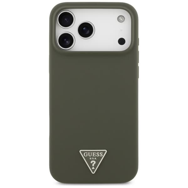 Guess Mobilskal till iPhone 17 Pro Max MagSafe Silikon Triangle Logo - Khaki Grön