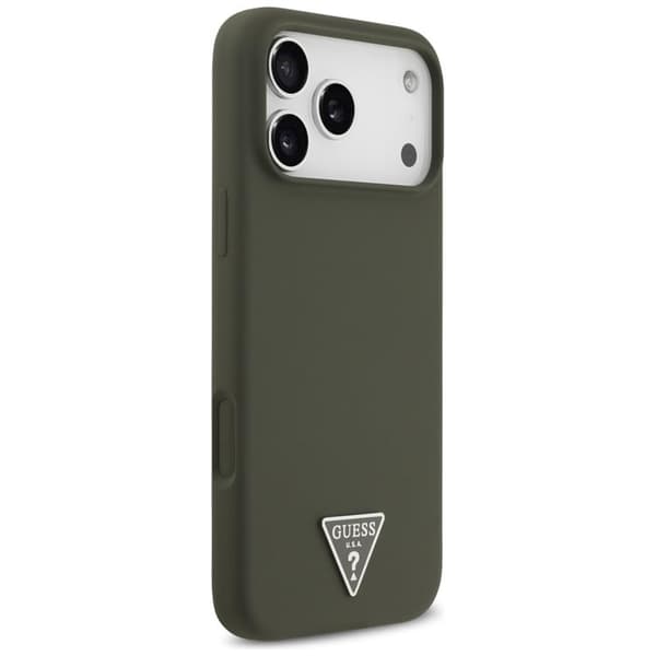 Guess Mobilskal till iPhone 17 Pro Max MagSafe Silikon Triangle Logo - Khaki Grön