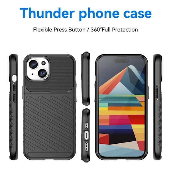 iPhone 15 Mobilskal Twill Thunder - Svart Svart