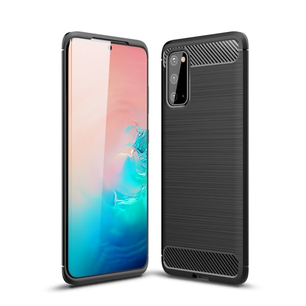 Carbon Fiber Brushed Skal för Galaxy S20 Plus - Svart Svart