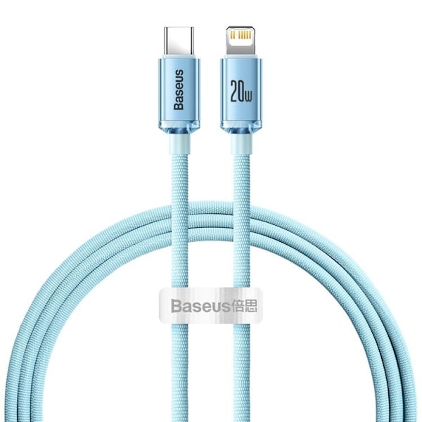 Baseus Crystal Shine Typ-C till Lightning-kabel 20W 1,2m - Blå Blå