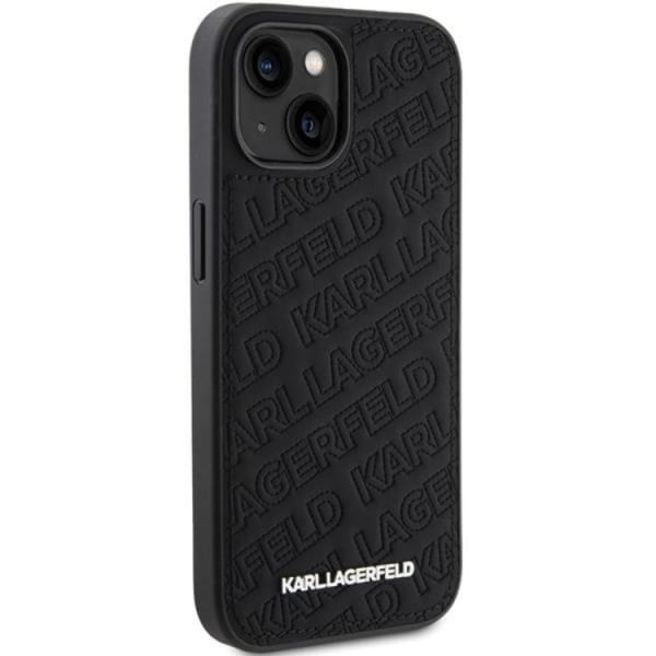 KARL LAGERFELD iPhone 15 Mobilcover Quiltet K Mønster - Sort