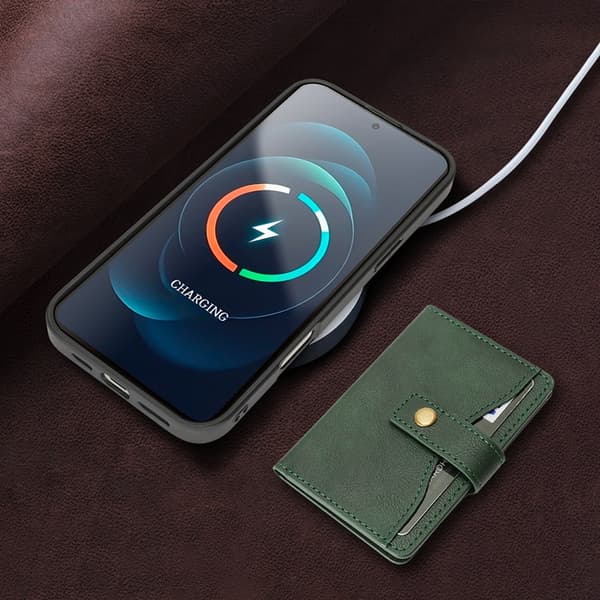 Mobilskal till iPhone 16 Pro Max MagSafe Detachable Korthållare Grön
