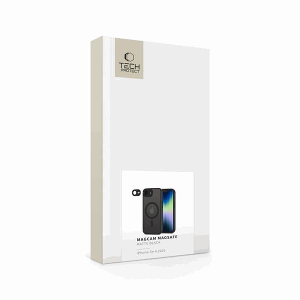 Tech-Protect Telefontaske til iPhone 16e Magsafe Magcam - Matt Sort Svart